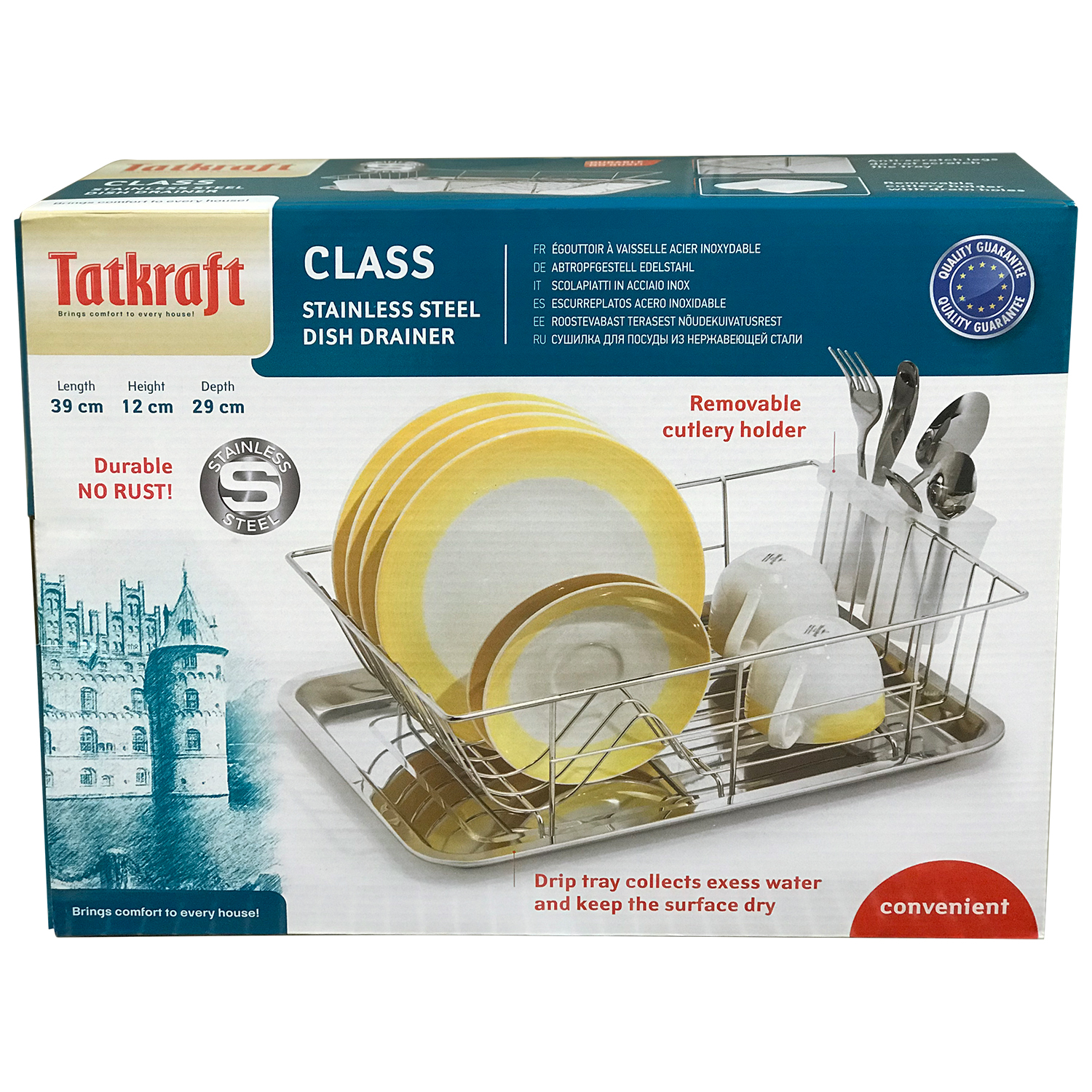 Stainless steel dish drainer